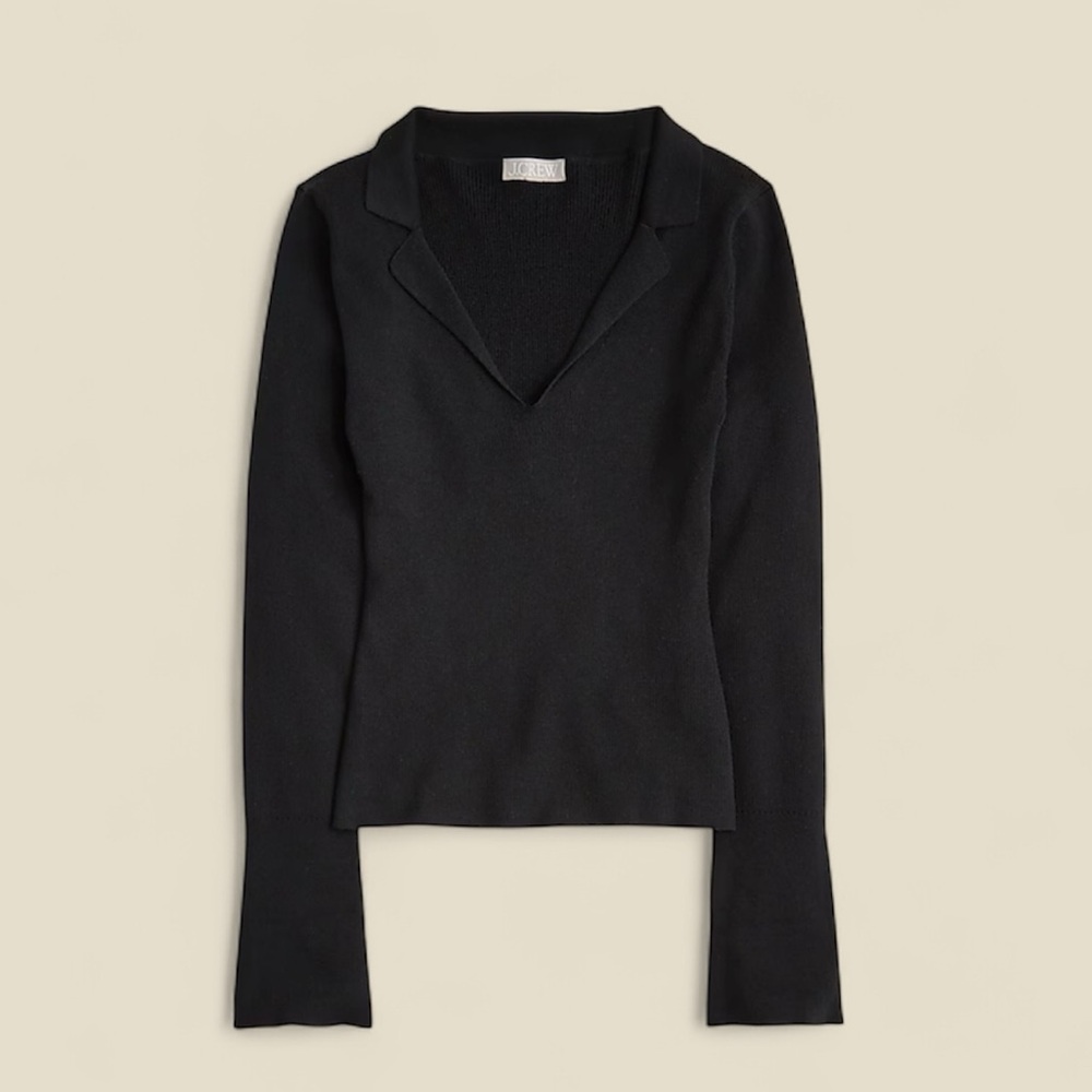 Fitted pullover black sweater in TENCEL™ lyocell blend